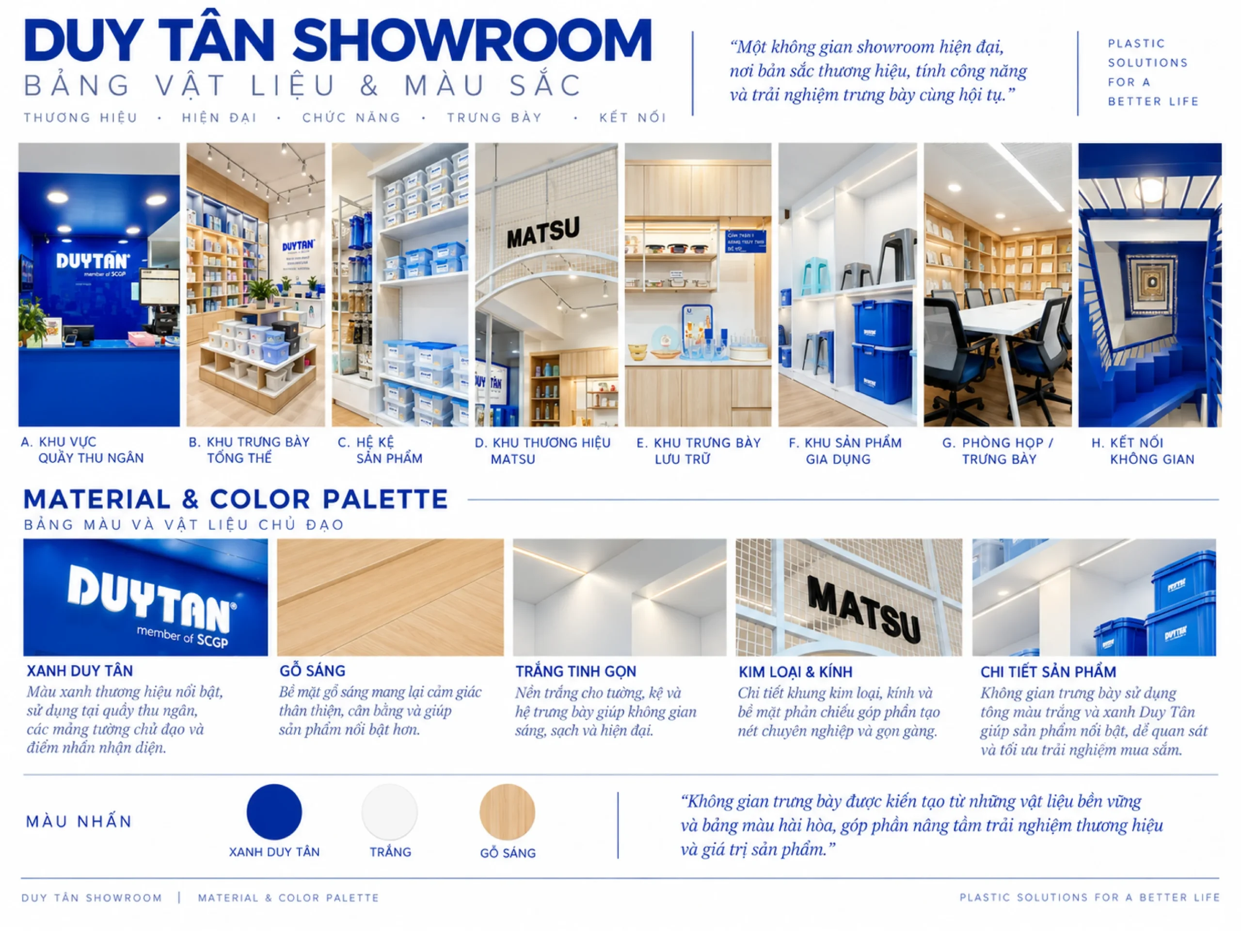 duy tan showroom material color palette vie