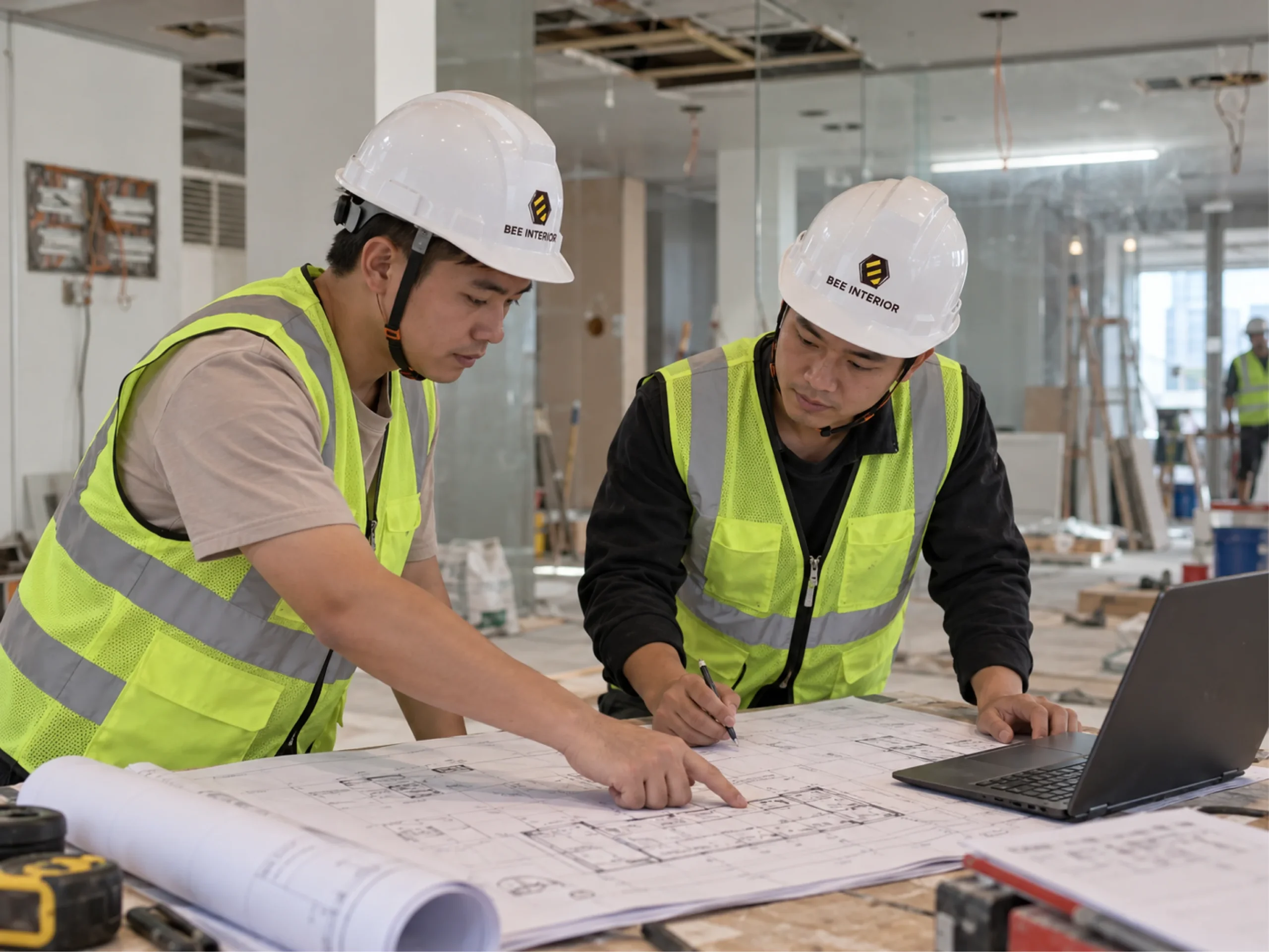Kiểm tra shop drawing và phối hợp kỹ thuật trước khi thi công nội thất văn phòng