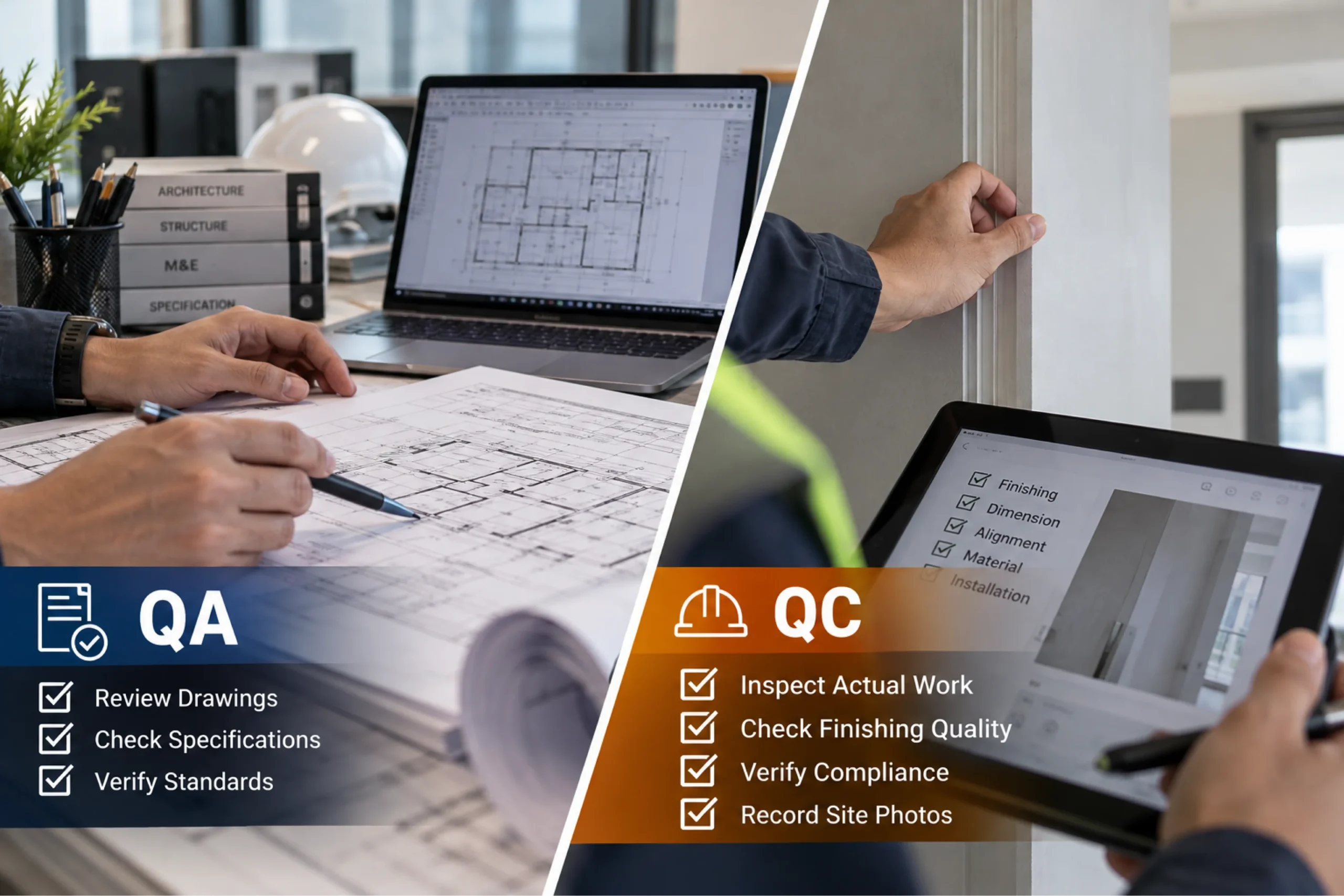 QA và QC trong quản lý chất lượng thi công nội thất văn phòng